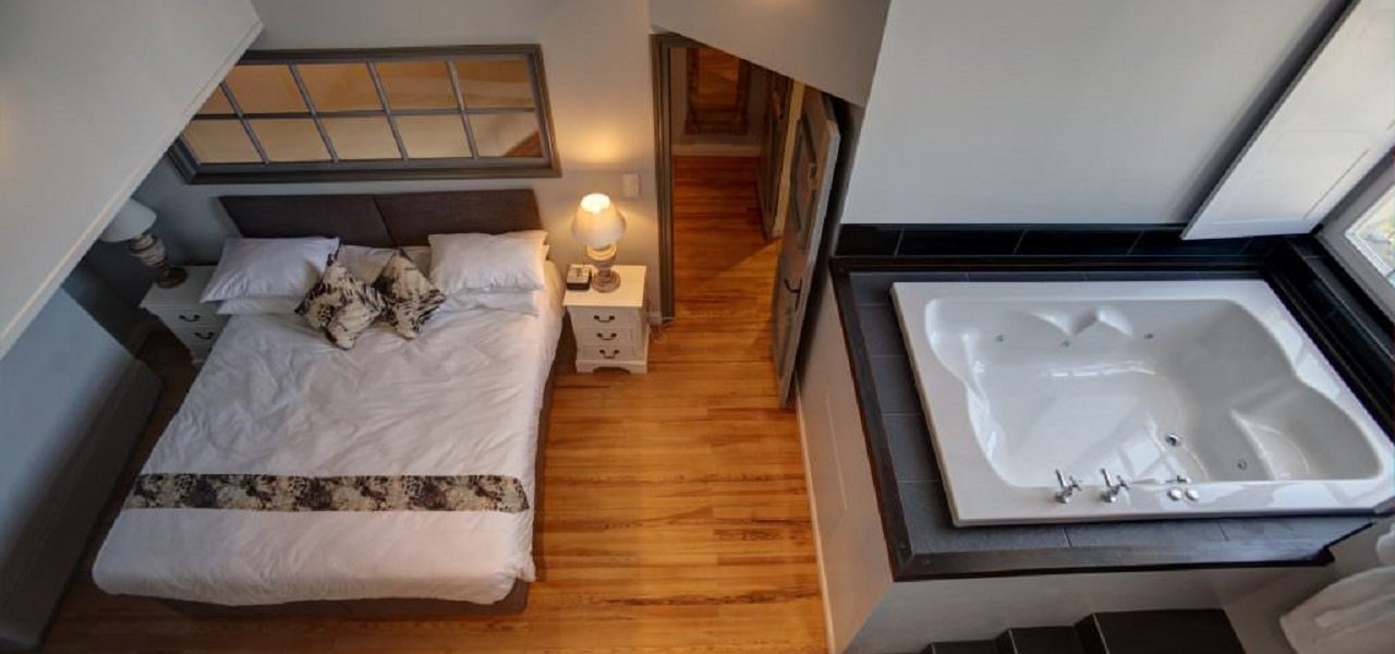 Upstairs bedroom in Clock tower suite